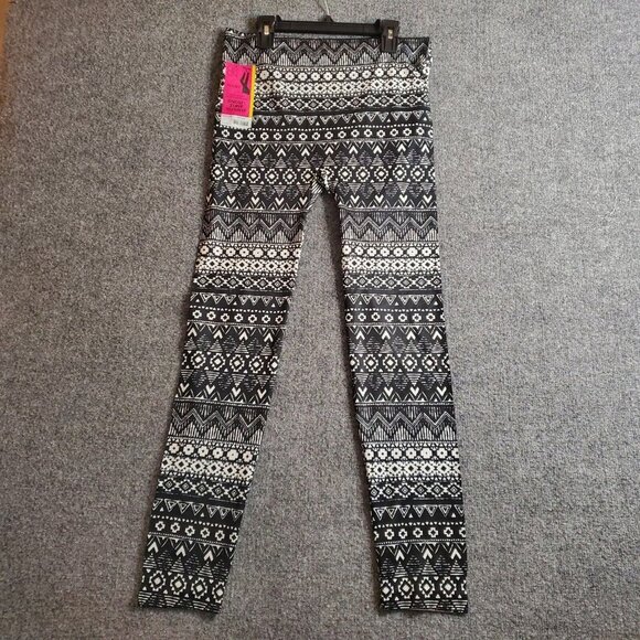 NOBO no boundaries ankle leggings size large 11 13 Black White Geometrical print - Picture 2 of 12